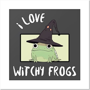 Witch Hat Toad  - I Love Witchy Frogs Posters and Art